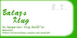 balazs klug business card